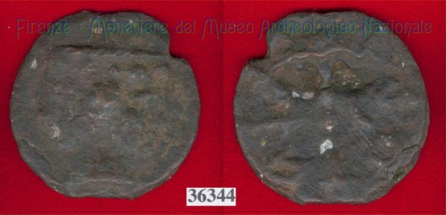 Testa di Culsans / Clava (HN Italy 109c) 299-200 a.C. (Velathri)