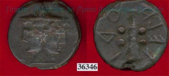 Testa di Culsans / Clava (HN Italy 109d) 299-200 a.C. (Velathri)