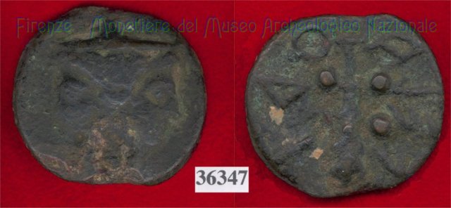 Testa di Culsans / Clava (HN Italy 109d) 299-200 a.C. (Velathri)