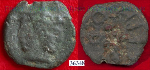 Testa di Culsans / Clava (HN Italy 109e) 299-200 a.C. (Velathri)