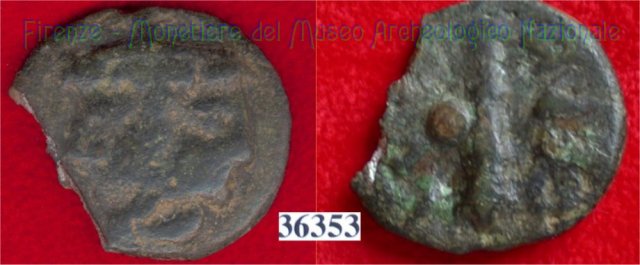 Testa di Culsans / Clava (HN Italy 109g) 299-200 a.C. (Velathri)