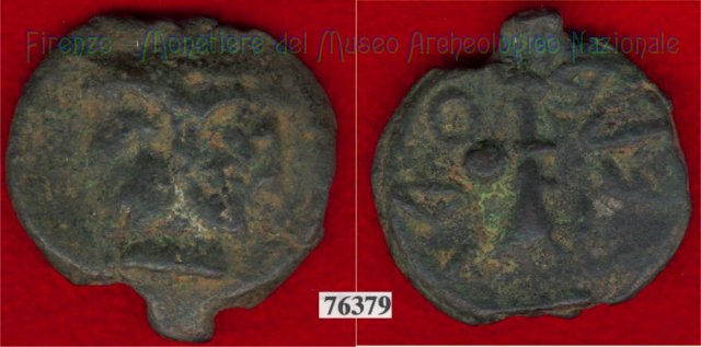 Testa di Culsans / Clava (HN Italy 109g) 299-200 a.C. (Velathri)