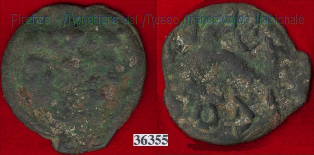 Testa di Culsans / Delfino (HN Italy 110c) 299-200 a.C. (Velathri)