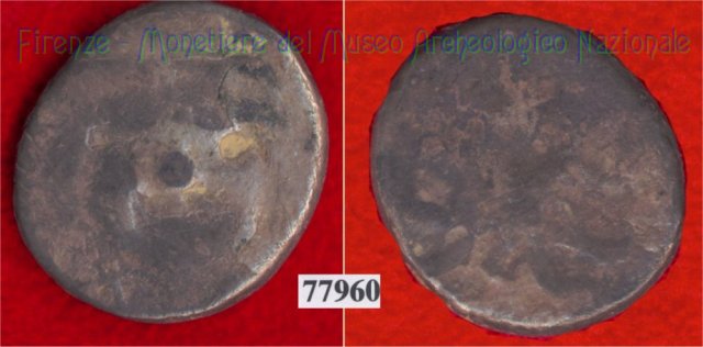 Testa di Metus / linee incrociate (HN Italy 151) 400 a.C. (Pupluna)