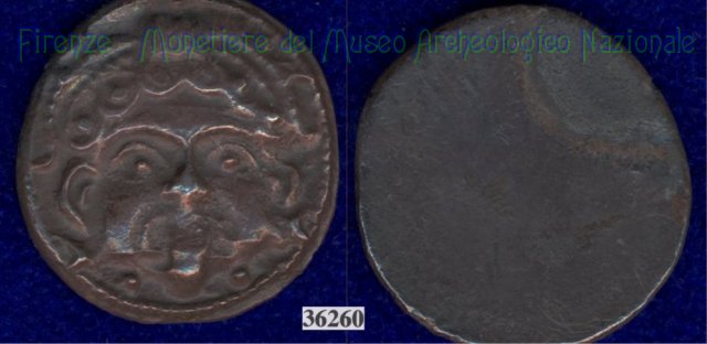 Testa di Metus / senza tipo (HN Italy 152) 400 a.C. (Pupluna)