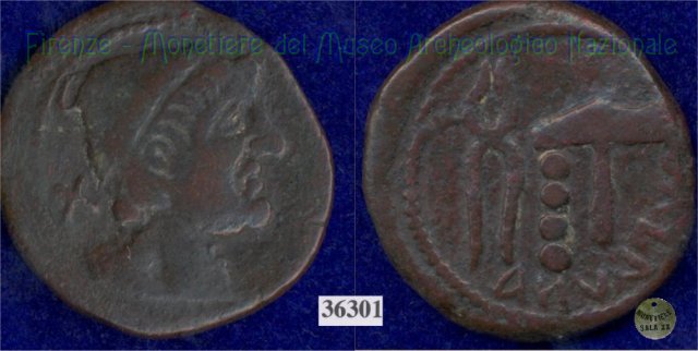 Testa di Sethlans/tenaglie e mart. (HN Italy 195) 400 a.C. (Pupluna)