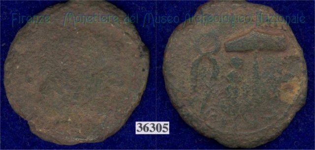 Testa di Sethlans/tenaglie e mart. (HN Italy 195) 400 a.C. (Pupluna)