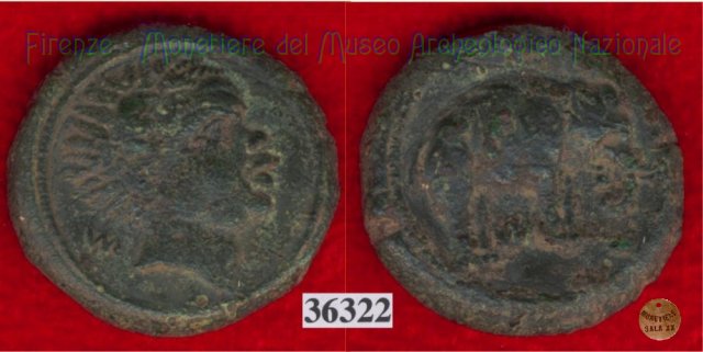 Testa di negro / Elefante - sigma (HN Italy 69) 299-200 a.C. (Val di Chiana)