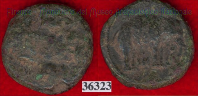 Testa di negro / Elefante - sigma (HN Italy 69) 299-200 a.C. (Val di Chiana)
