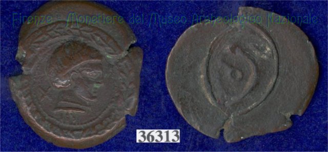 Testa femminile / serpente (HN Italy 84) 400 a.C. (Pupluna)