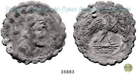 Busto di Vulcano/Aquila su fulmine (RRC 314/1a) 105 a.C. (Roma)