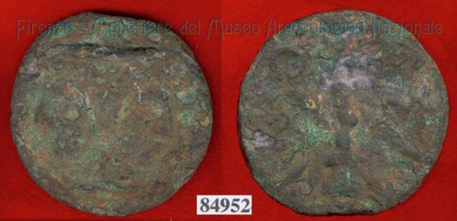 Testa di Culsans / Clava (HN Italy 109c) 299-200 a.C. (Velathri)