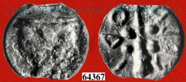 Testa di Culsans / Clava (HN Italy 109d) 299-200 a.C. (Velathri)