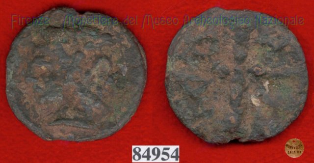 Testa di Culsans / Clava (HN Italy 109f) 299-200 a.C. (Velathri)