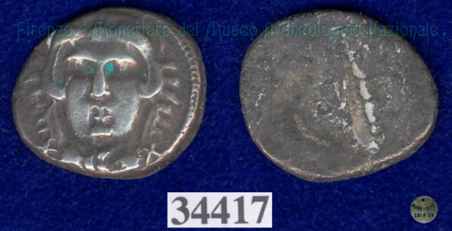 Testa di Hercle / clava (HN Italy 156) 400 a.C. (Pupluna)