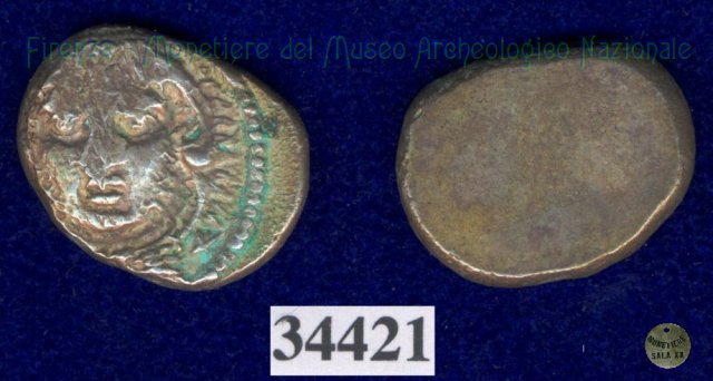 Testa di Hercle / senza tipo (HN Italy 155) 400 a.C. (Pupluna)