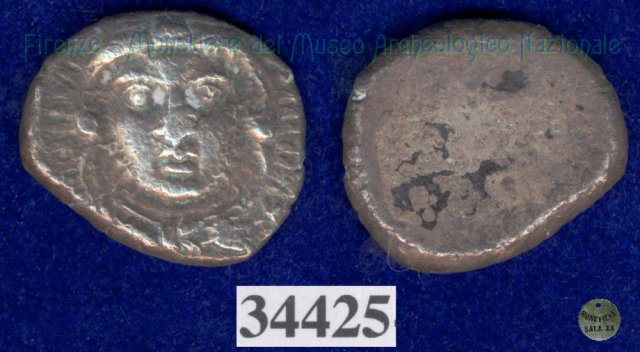 Testa di Hercle / senza tipo (HN Italy 155) 400 a.C. (Pupluna)