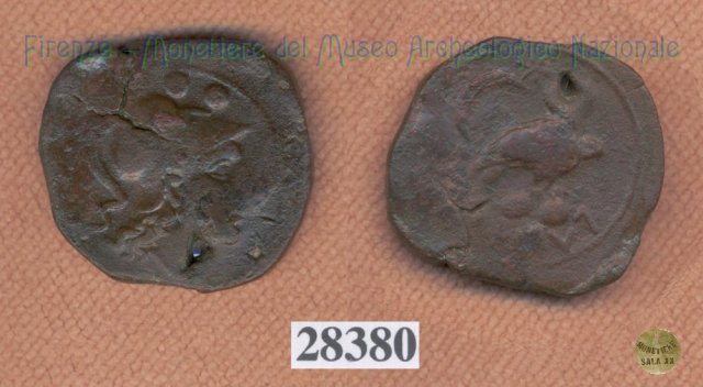 Testa di Menrva / Civetta (HN Italy 186) 400 a.C. (Pupluna)