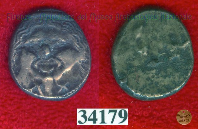 Testa di Metus / legenda (HN Italy 143-5) 400 a.C. (Pupluna)