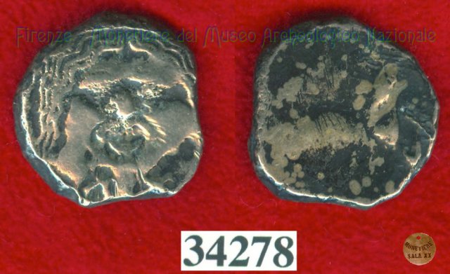 Testa di Metus / lettere (HN Italy 142) 400 a.C. (Pupluna)