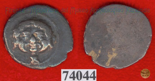 Testa di Metus / senza tipo (HN Italy 117) 400 a.C. (Pupluna)