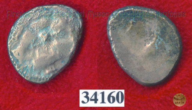 Testa di Metus / senza tipo (HN Italy 152) 400 a.C. (Pupluna)