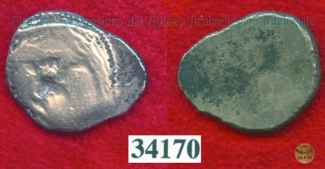 Testa di Metus / senza tipo (HN Italy 152) 400 a.C. (Pupluna)