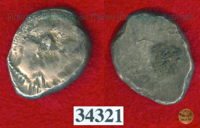 Testa di Metus / senza tipo (HN Italy 152) 400 a.C. (Pupluna)