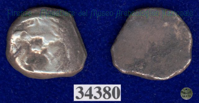 Testa di Metus / senza tipo (HN Italy 152) 400 a.C. (Pupluna)