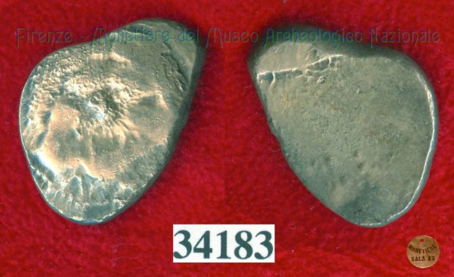 Testa di Metus / senza tipo (HN Italy 152) 400 a.C. (Pupluna)