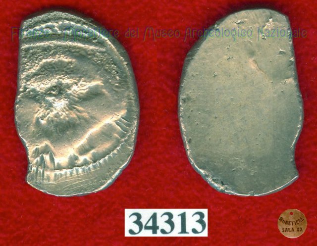 Testa di Metus / senza tipo (HN Italy 152) 400 a.C. (Pupluna)