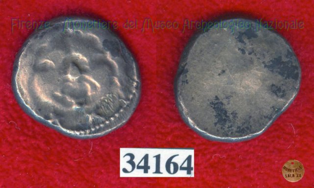 Testa di Metus / senza tipo (HN Italy 152) 400 a.C. (Pupluna)