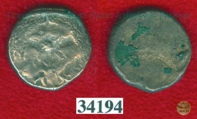 Testa di Metus / senza tipo (HN Italy 152) 400 a.C. (Pupluna)