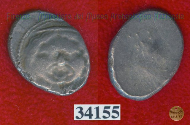 Testa di Metus / senza tipo (HN Italy 152) 400 a.C. (Pupluna)