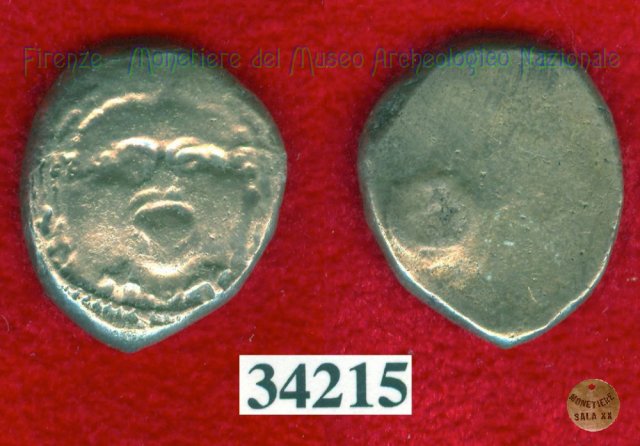 Testa di Metus / senza tipo (HN Italy 152) 400 a.C. (Pupluna)