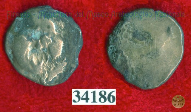 Testa di Metus / senza tipo (HN Italy 152) 400 a.C. (Pupluna)