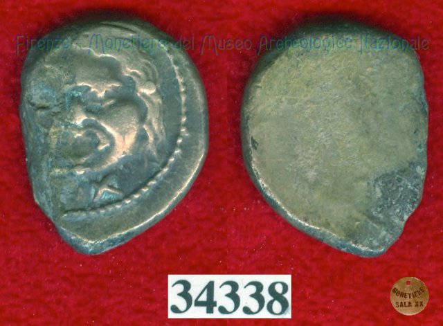 Testa di Metus / senza tipo (HN Italy 152) 400 a.C. (Pupluna)