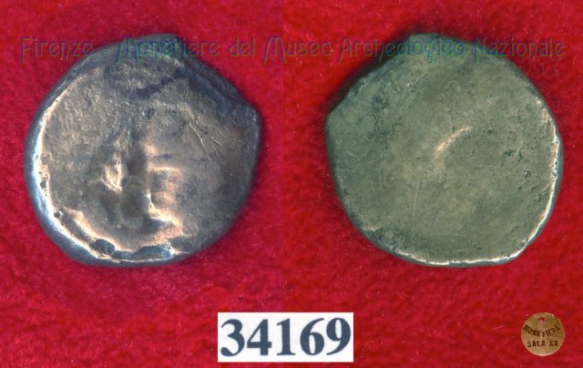 Testa di Metus / senza tipo (HN Italy 152) 400 a.C. (Pupluna)