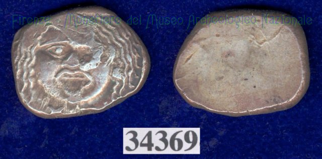 Testa di Metus / senza tipo (HN Italy 152) 400 a.C. (Pupluna)