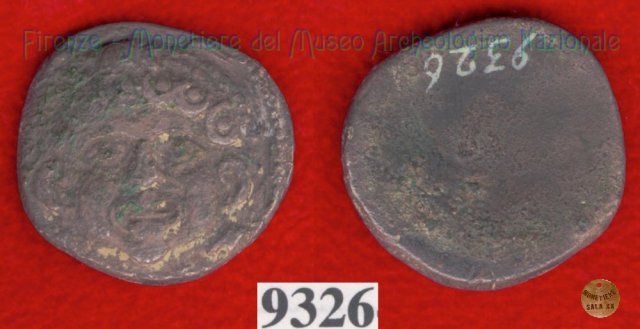 Testa di Metus / senza tipo (HN Italy 152) 400 a.C. (Pupluna)