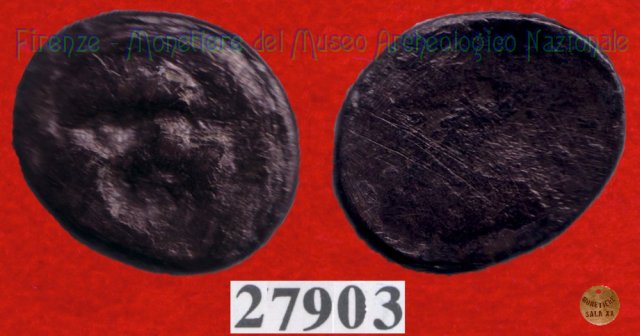 Testa di Metus / senza tipo (HN Italy 152) 400 a.C. (Pupluna)