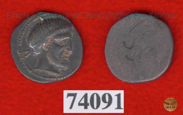 Testa di Tinia (?) / senza tipo (HN Italy 174) 400 a.C. (Pupluna)