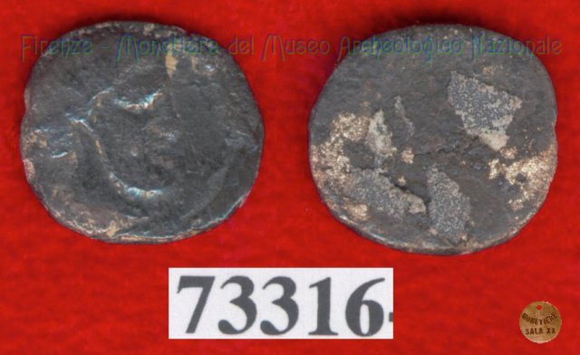 Testa di Tinia (?) / senza tipo (HN Italy 174) 400 a.C. (Pupluna)