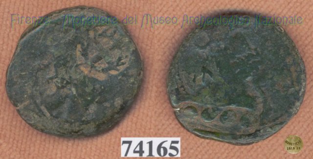 Testa di Turms / 2 caducei (HN Italy 190) 400 a.C. (Pupluna)