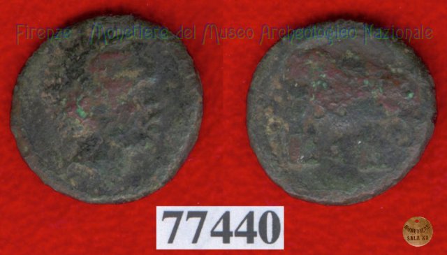 Testa di negro / Elefante - digamma (HN Italy 69) 299-200 a.C. (Val di Chiana)