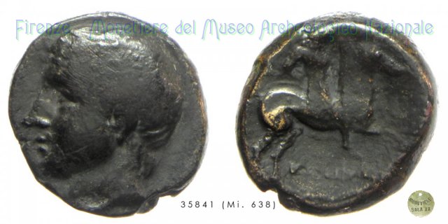 AE_Serie Testa di giovane-Cavaliere al galoppo 250-225 a.C. (Canusium)