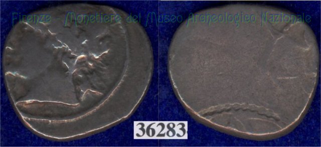 Testa di Aplu / senza tipo (HN Italy 168) 400 a.C. (Pupluna)