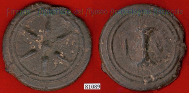 Ruota a 6 raggi / Bipenne (HN Italy 58a) 299-200 a.C. (Etruria Sett. Interna)