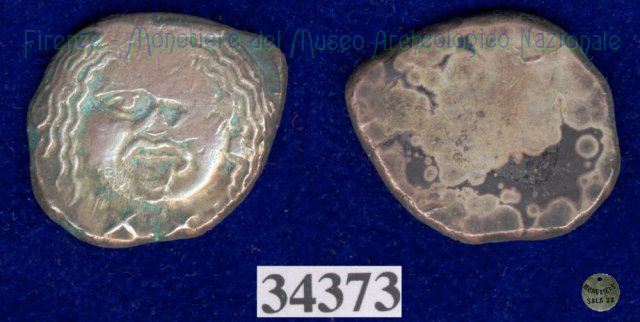 Testa di Metus / senza tipo (HN Italy 152) 400 a.C. (Pupluna)